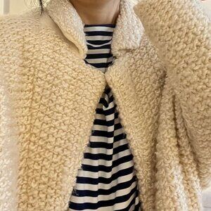 Maje wool ivory knit coat